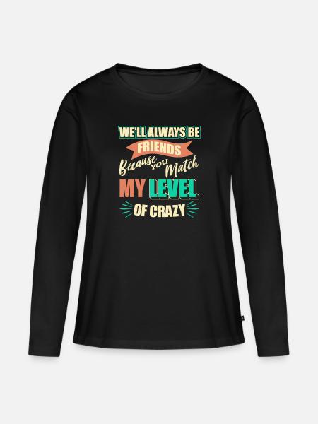 Freund Beste Freunde - Frauen Premium Bio Langarmshirt - Schwarz