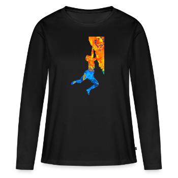 Bouldern Boulderer Boulder Klettern Kletterer - Frauen Premium Bio Langarmshirt - Schwarz - Vorne - Julia (174cm)