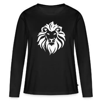 lion - T-shirt manches longues Premium bio Femme - noir - Devant - Julia (174cm)