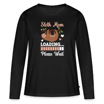 Sloth Mom Loading Arboreal Wildlife Herbivore - Women's Premium Organic Long Sleeve Shirt - black - Front - Julia (174cm)