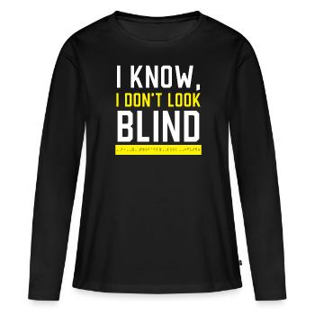 Braille Blind Awareness Visually Impaired - Women's Premium Organic Long Sleeve Shirt - black - Front - Julia (174cm)