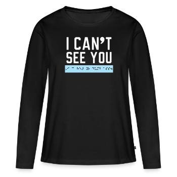 Braille Blind Awareness Visually Impaired - Women's Premium Organic Long Sleeve Shirt - black - Front - Julia (174cm)