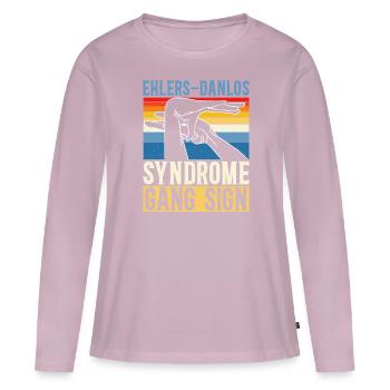 Ehlers-Danlos-Syndrom Bandenzeichen EDS HSD - Frauen Premium Bio Langarmshirt - Altrosa - Vorne - Julia (174cm)