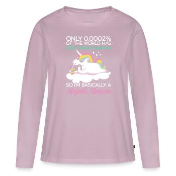 Einhornliebhaber Ehlers-Danlos EDS und HSD Awareness - Frauen Premium Bio Langarmshirt - Altrosa - Vorne - Julia (174cm)