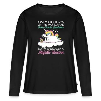 Einhornliebhaber Ehlers-Danlos EDS und HSD Awareness - Frauen Premium Bio Langarmshirt - Schwarz - Vorne - Julia (174cm)