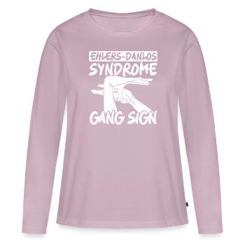 Ehlers-Danlos-Syndrom Bandenzeichen EDS HSD - Frauen Premium Bio Langarmshirt - Altrosa - Vorne - Julia (174cm)