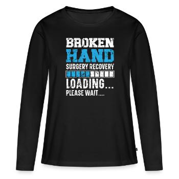 Chirurgie de la main cassée Récupération de blessure - T-shirt manches longues Premium bio Femme - noir - Devant - Julia (174cm)