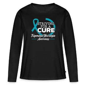 Streben nach einer Heilung Trigeminusneuralgie Bewusstsein - Frauen Premium Bio Langarmshirt - Schwarz - Vorne - Julia (174cm)