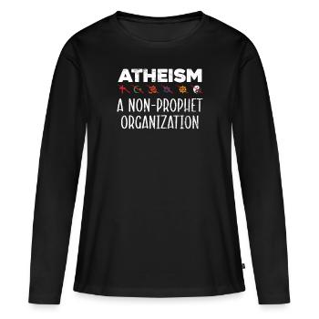 Athéisme Une organisation non-prophète athée - T-shirt manches longues Premium bio Femme - noir - Devant - Julia (174cm)