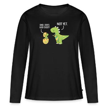 Agnosticisme Athéisme Anti-Religion Agnostique Diable - T-shirt manches longues Premium bio Femme - noir - Devant - Julia (174cm)