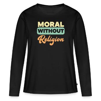 Morale sans religion Agnostique Blackcraft Athée - T-shirt manches longues Premium bio Femme - noir - Devant - Julia (174cm)