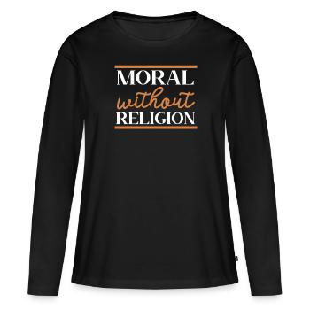 Morale sans religion Agnostique Blackcraft Athée - T-shirt manches longues Premium bio Femme - noir - Devant - Julia (174cm)