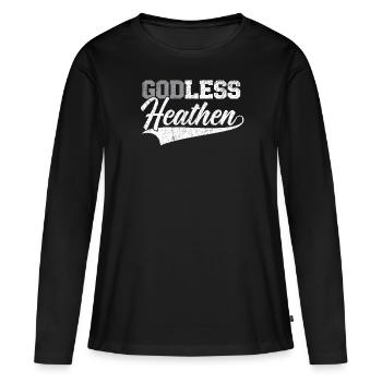 Athée agnostique anti-religion païenne impie - T-shirt manches longues Premium bio Femme - noir - Devant - Julia (174cm)