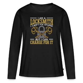 Je suis un serrurier Serrurerie Serrure Picking Keyhole - T-shirt manches longues Premium bio Femme - noir - Devant - Julia (174cm)