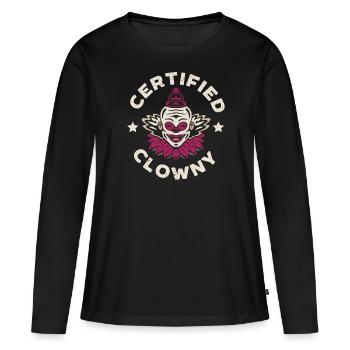 Zertifizierter Clown Clown Clown Clown - Frauen Premium Bio Langarmshirt - Schwarz - Vorne - Julia (174cm)
