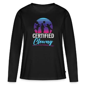 Zertifizierter Clown Clown Clown Clown - Frauen Premium Bio Langarmshirt - Schwarz - Vorne - Julia (174cm)