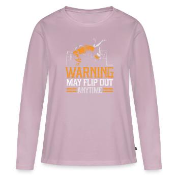 Die Warnung kann jederzeit ausflippen Parkour Traceur - Frauen Premium Bio Langarmshirt - Altrosa - Vorne - Julia (174cm)