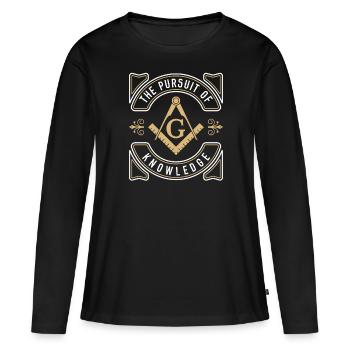 La poursuite de la connaissance Maçon franc-maçon fraternel - T-shirt manches longues Premium bio Femme - noir - Devant - Julia (174cm)