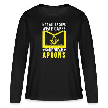 Franc-maçon Fraternel Franc-maçonnerie Square Compass - T-shirt manches longues Premium bio Femme - noir - Devant - Julia (174cm)
