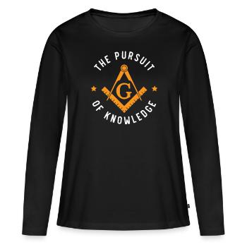 La poursuite de la connaissance Maçon franc-maçon fraternel - T-shirt manches longues Premium bio Femme - noir - Devant - Julia (174cm)