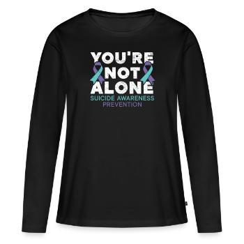 You're Not Alone Suicide Prevention Awareness - Women's Premium Organic Long Sleeve Shirt - black - Front - Julia (174cm)