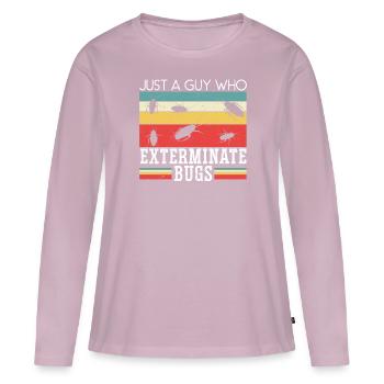 Juste un gars qui extermine les insectes lutte antiparasitaire - T-shirt manches longues Premium bio Femme - rose poudré - Devant - Julia (174cm)