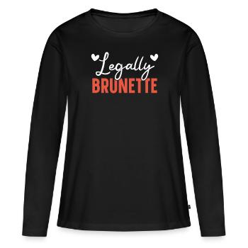 Legally Brünette Braune Haare Mode Blonde Haare - Frauen Premium Bio Langarmshirt - Schwarz - Vorne - Julia (174cm)