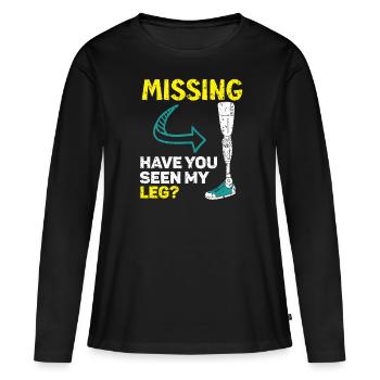 Disparu Avez-vous vu mes jambes amputées amputées - T-shirt manches longues Premium bio Femme - noir - Devant - Julia (174cm)