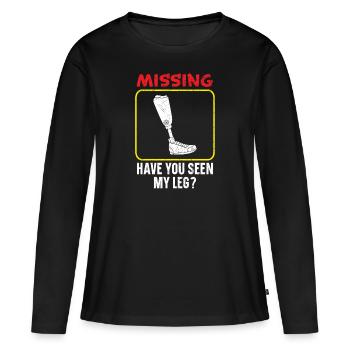 Disparu Avez-vous vu mes jambes amputées amputées - T-shirt manches longues Premium bio Femme - noir - Devant - Julia (174cm)