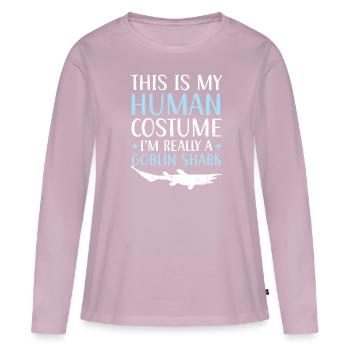 I'm Really A Goblin Shark Animal Marine Biologist - Women's Premium Organic Long Sleeve Shirt - dusky pink - Front - Julia (174cm)