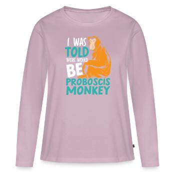 Mir wurde gesagt, dass es einen Proboscis Monkey Zoo geben würde - Frauen Premium Bio Langarmshirt - Altrosa - Vorne - Julia (174cm)