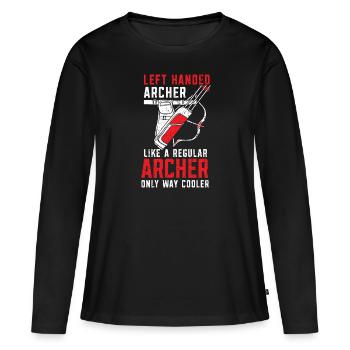 Archer gaucher Archer Archer Bowman Bowhunter - T-shirt manches longues Premium bio Femme - noir - Devant - Julia (174cm)