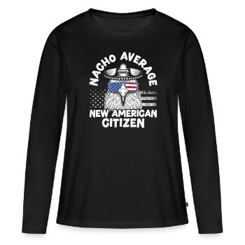 Nacho Average New American Citizen Constitution - T-shirt manches longues Premium bio Femme - noir - Devant - Julia (174cm)