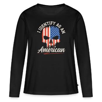Je m’identifie comme une journée de la Constitution américaine des États-Unis - T-shirt manches longues Premium bio Femme - noir - Devant - Julia (174cm)