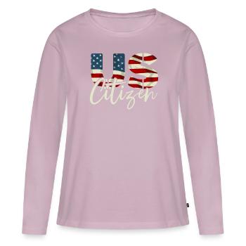Citoyen américain New American FLAG Constitution Day - T-shirt manches longues Premium bio Femme - rose poudré - Devant - Julia (174cm)