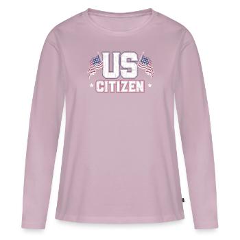 Citoyen américain New American FLAG Constitution Day - T-shirt manches longues Premium bio Femme - rose poudré - Devant - Julia (174cm)