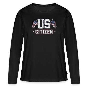 Citoyen américain New American FLAG Constitution Day - T-shirt manches longues Premium bio Femme - noir - Devant - Julia (174cm)