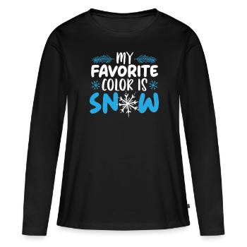Ma couleur préférée est la saison hivernale des amoureux de la neige - T-shirt manches longues Premium bio Femme - noir - Devant - Julia (174cm)