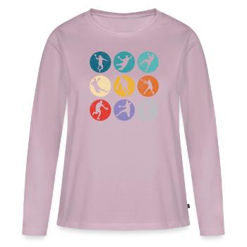 Retro Handballspieler Handballer Sport Torwart - Frauen Premium Bio Langarmshirt - Altrosa - Vorne - Julia (174cm)