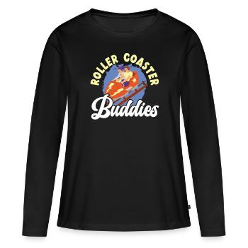 Roller Coaster Buddies Parc d’attractions Goer - T-shirt manches longues Premium bio Femme - noir - Devant - Julia (174cm)