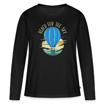 Atteindre la montgolfière Sky Balloonist - T-shirt manches longues Premium bio Femme - noir - Devant - Julia (174cm)