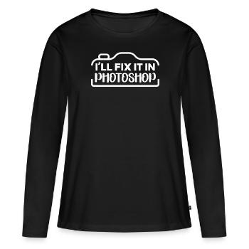 Je vais le réparer dans Photoshop Resolution Photographer - T-shirt manches longues Premium bio Femme - noir - Devant - Julia (174cm)