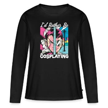 Je préfère être Cosplay Cosplayer Costume Cosplay - T-shirt manches longues Premium bio Femme - noir - Devant - Julia (174cm)