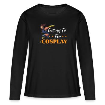 Se mettre en forme pour cosplay Cosplay cosplayer - T-shirt manches longues Premium bio Femme - noir - Devant - Julia (174cm)