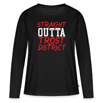 Straight Outta Trost District Cosplayer Cosplay - T-shirt manches longues Premium bio Femme - noir - Devant - Julia (174cm)