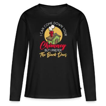 Ramoneur Job Cheminée Cheminée Chuchoteur - T-shirt manches longues Premium bio Femme - noir - Devant - Julia (174cm)