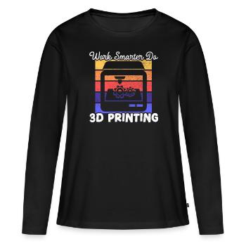 Travailler plus intelligemment Do 3D Buse d’impression 3D Imprimante 3D - T-shirt manches longues Premium bio Femme - noir - Devant - Julia (174cm)
