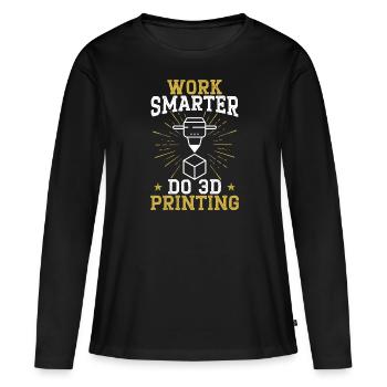 Travailler plus intelligemment Do 3D Buse d’impression 3D Imprimante 3D - T-shirt manches longues Premium bio Femme - noir - Devant - Julia (174cm)