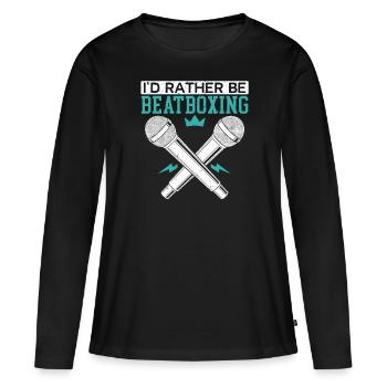 Je serais plutôt Beatboxing Music Lover Beatbox - T-shirt manches longues Premium bio Femme - noir - Devant - Julia (174cm)