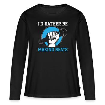 Je préfère faire Beatbox Beatboxing Beatbox - T-shirt manches longues Premium bio Femme - noir - Devant - Julia (174cm)